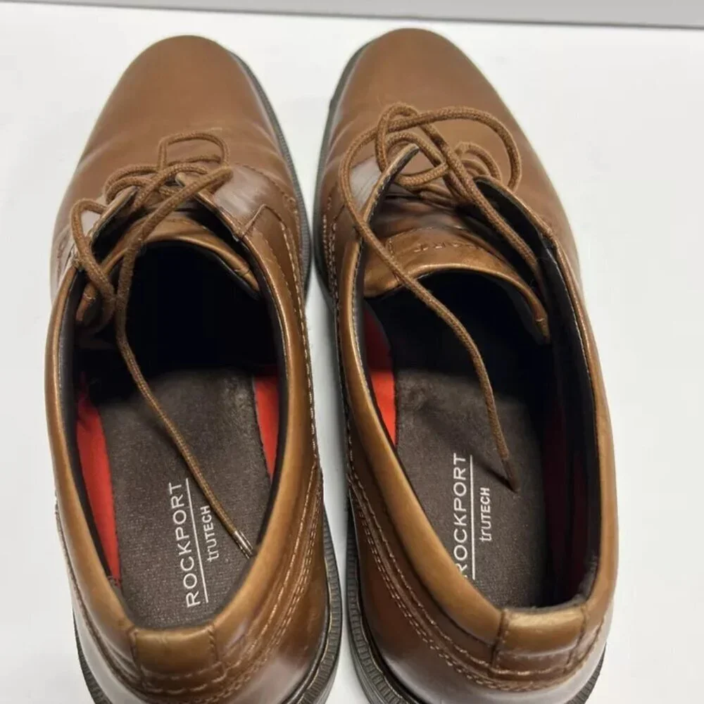 Rockport Men's Tanner Plain Toe Oxford Brown Size 11.5 WIDE